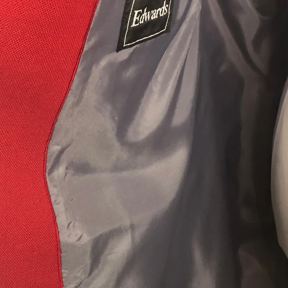 Vintage Edwards Red Blazer — Made in USA | Gold Crest Buttons | Heritage